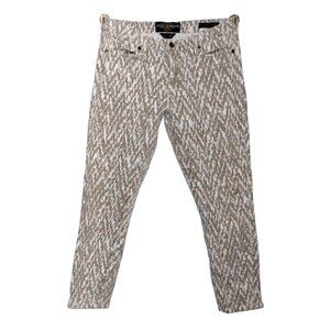 LUCKY BRAND Sophia Capri tan, beige & gray camo pattern woman's ankle jeans 6/28